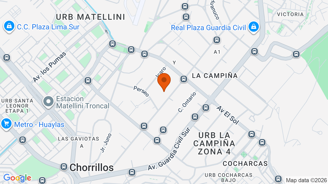 Ubicación aproximada en Chorrillos