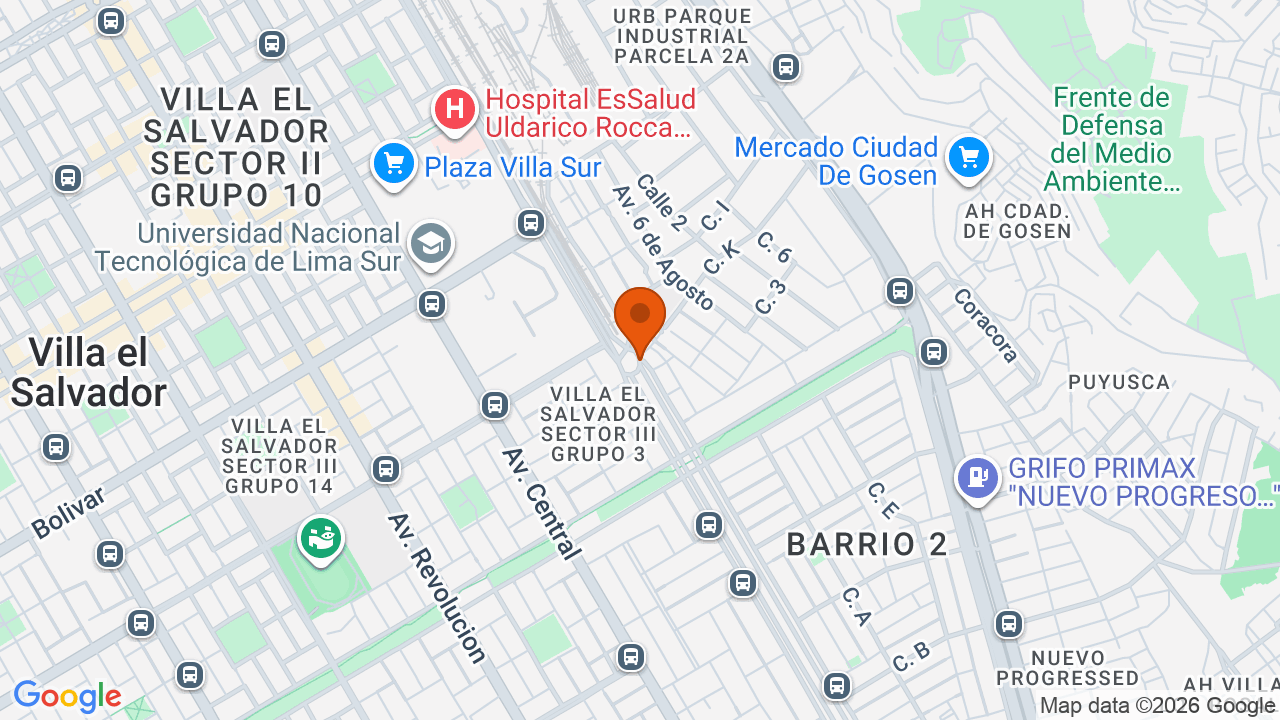 Ubicación aproximada en Villa El Salvador