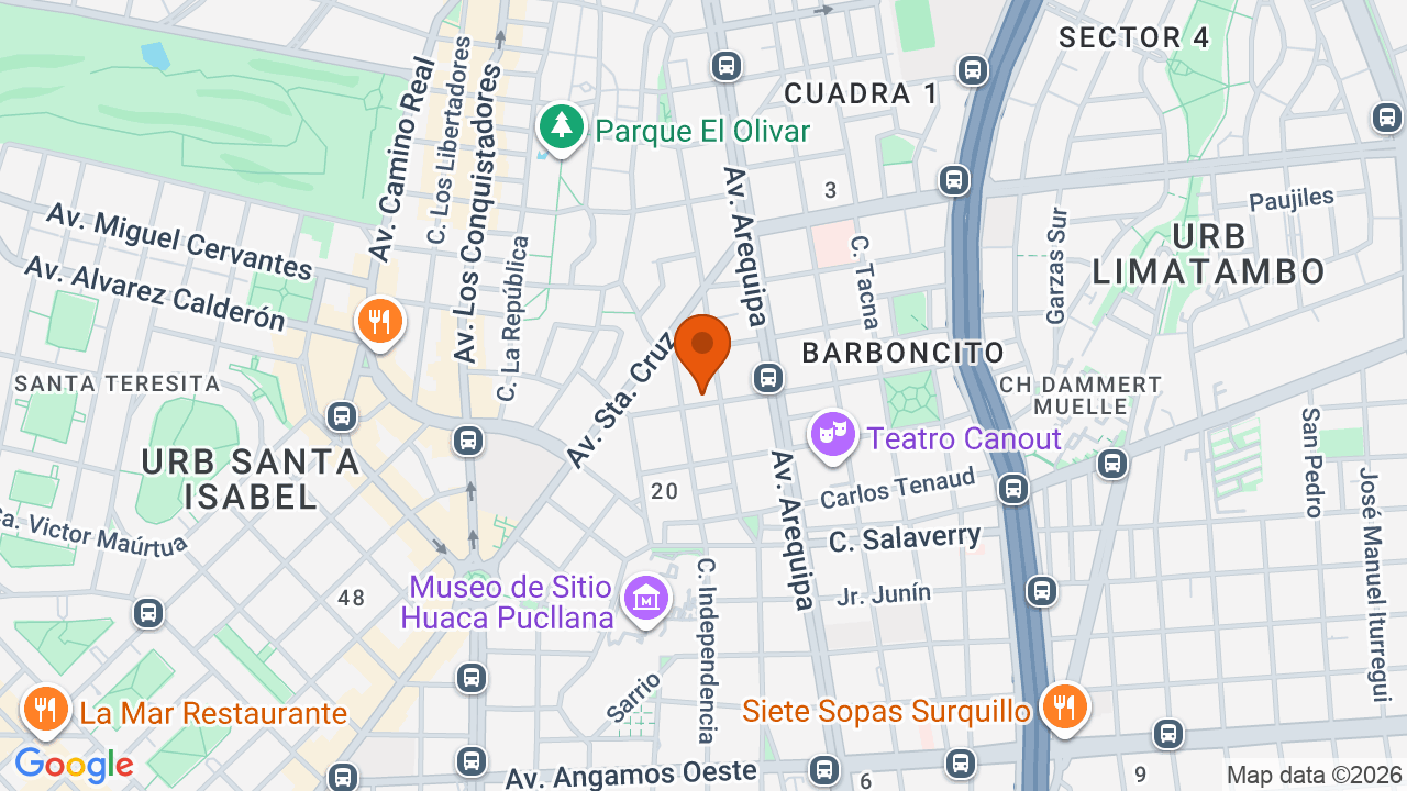 Ubicación aproximada en Miraflores