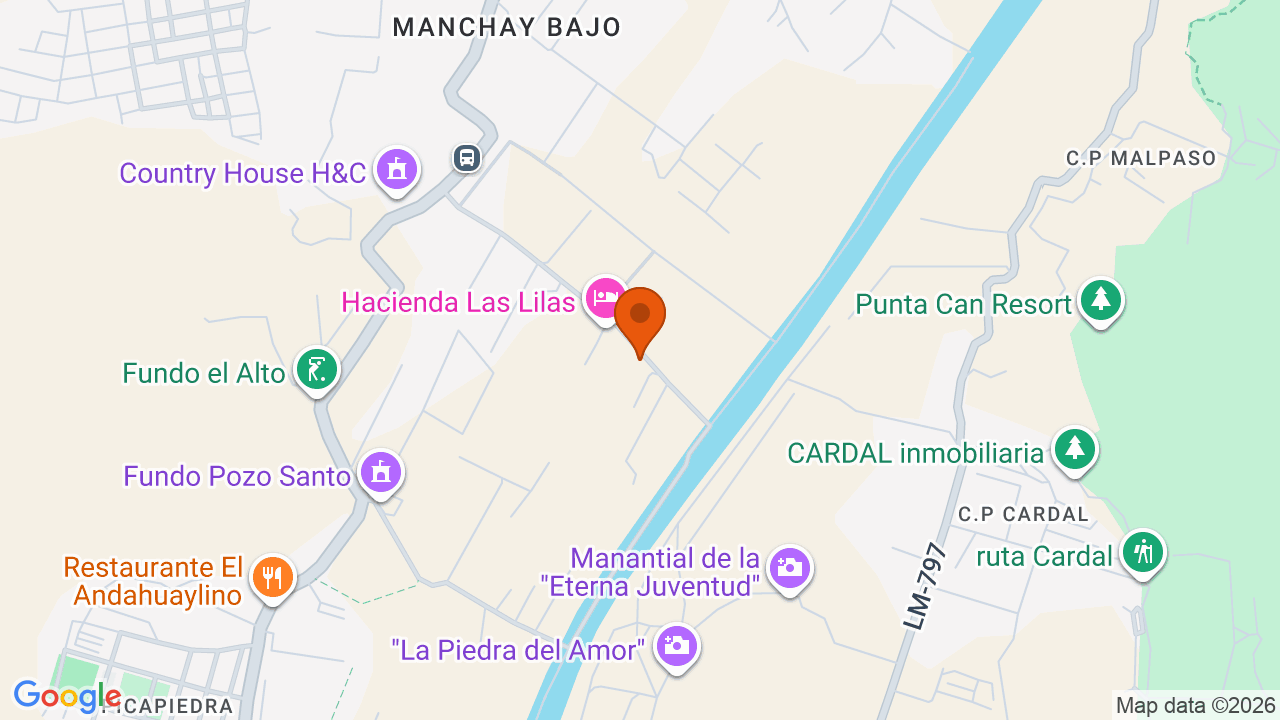 Ubicación aproximada en Pachacámac
