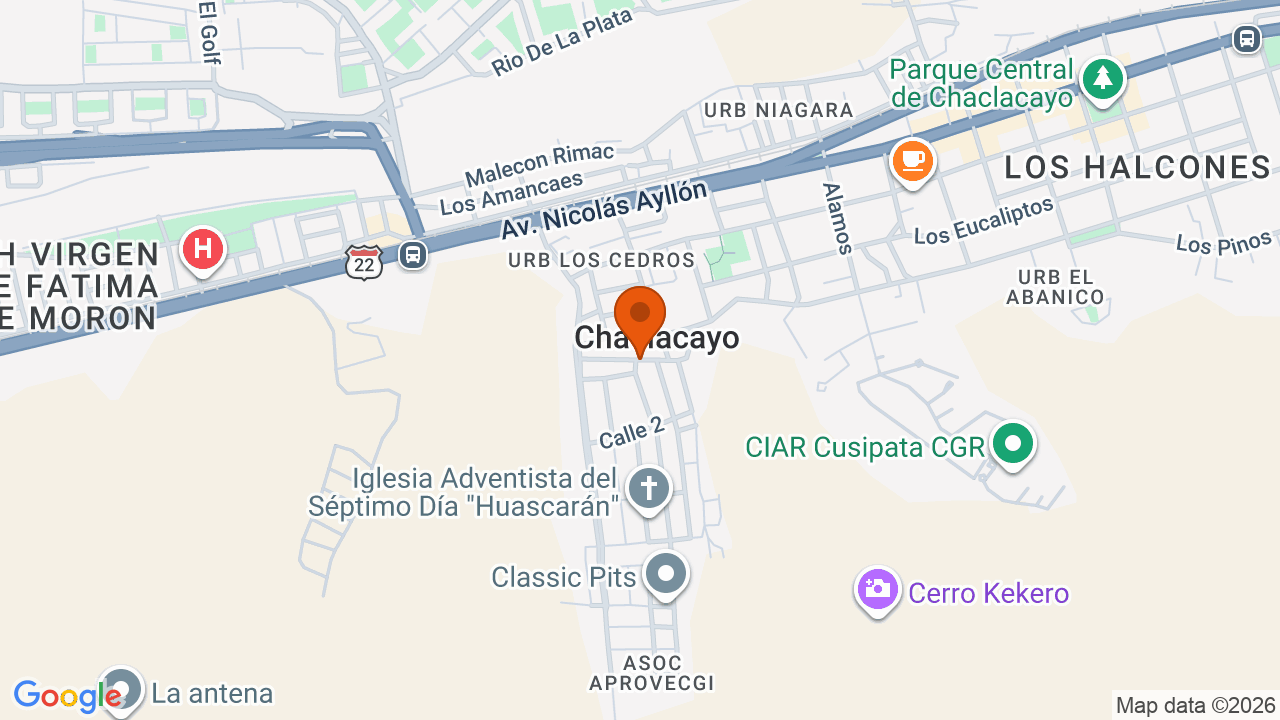 Ubicación aproximada en Chaclacayo