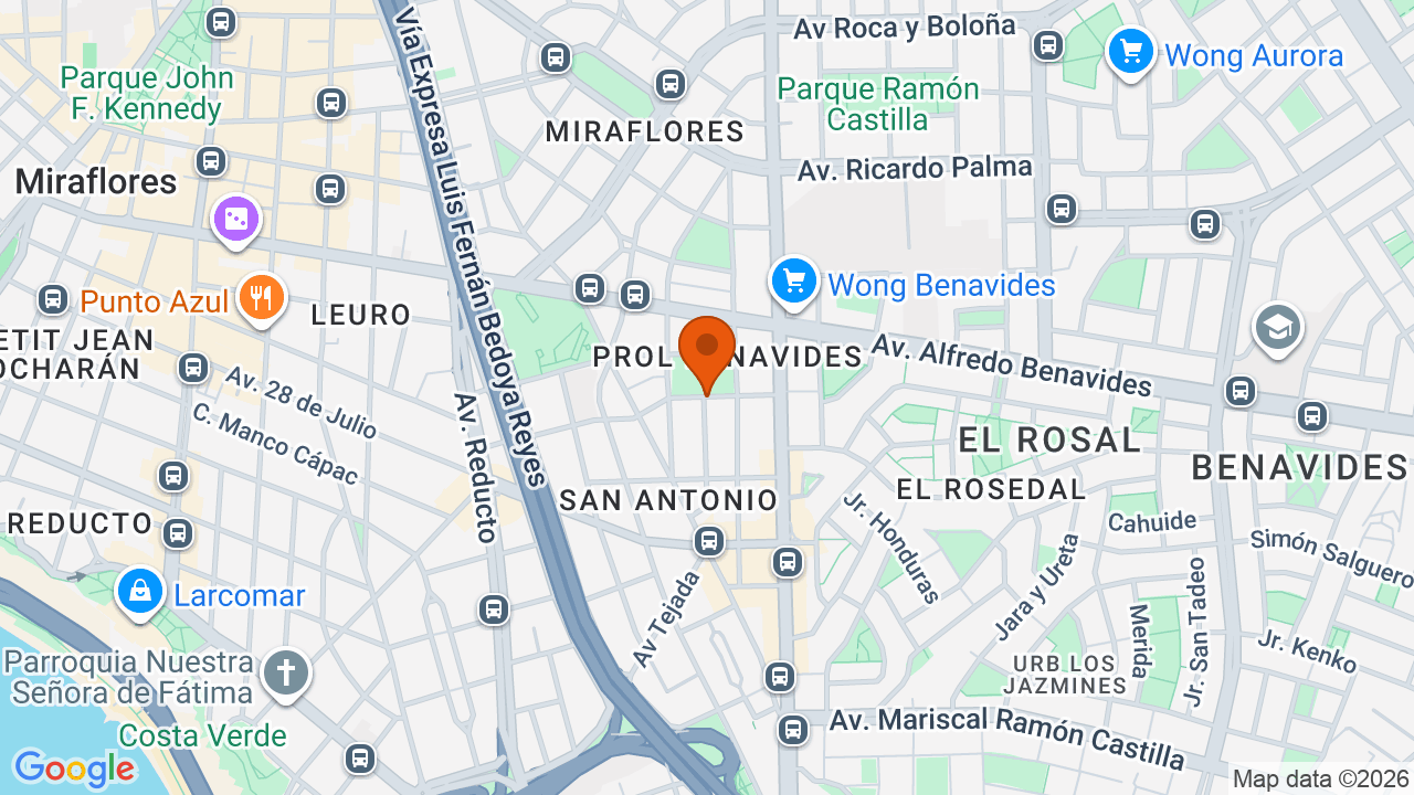 Ubicación aproximada en Miraflores
