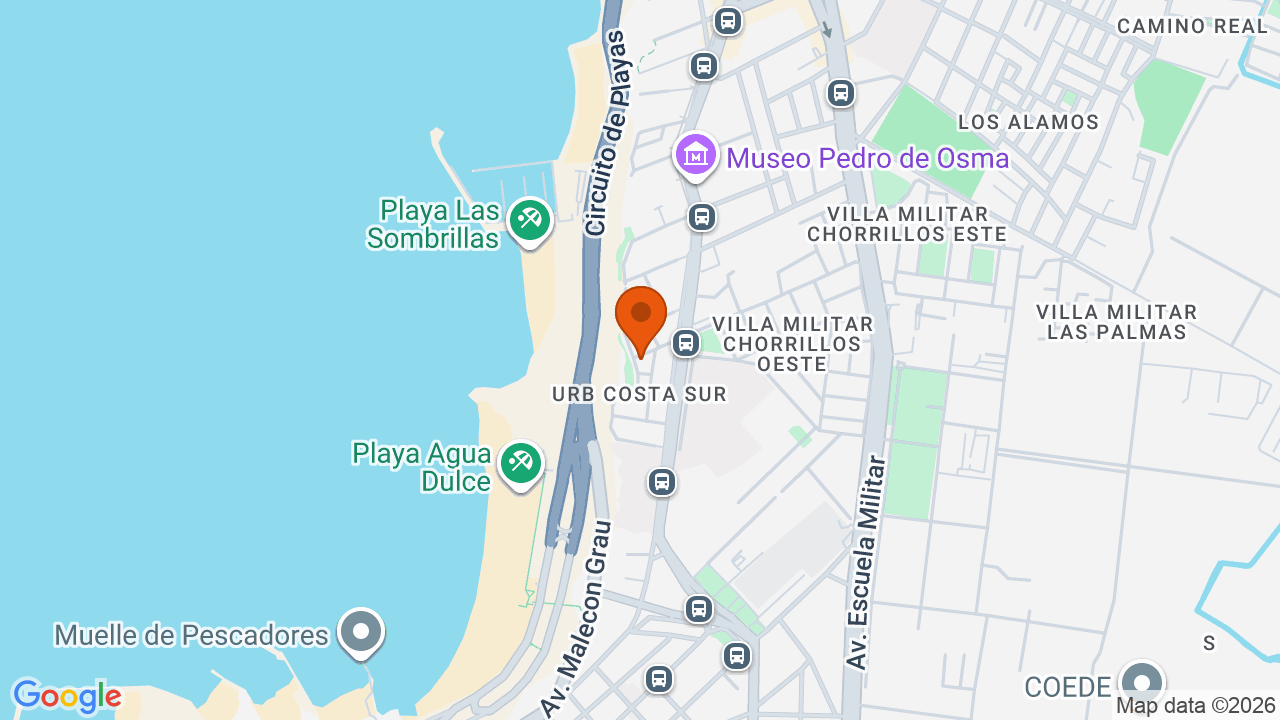 Ubicación aproximada en Chorrillos