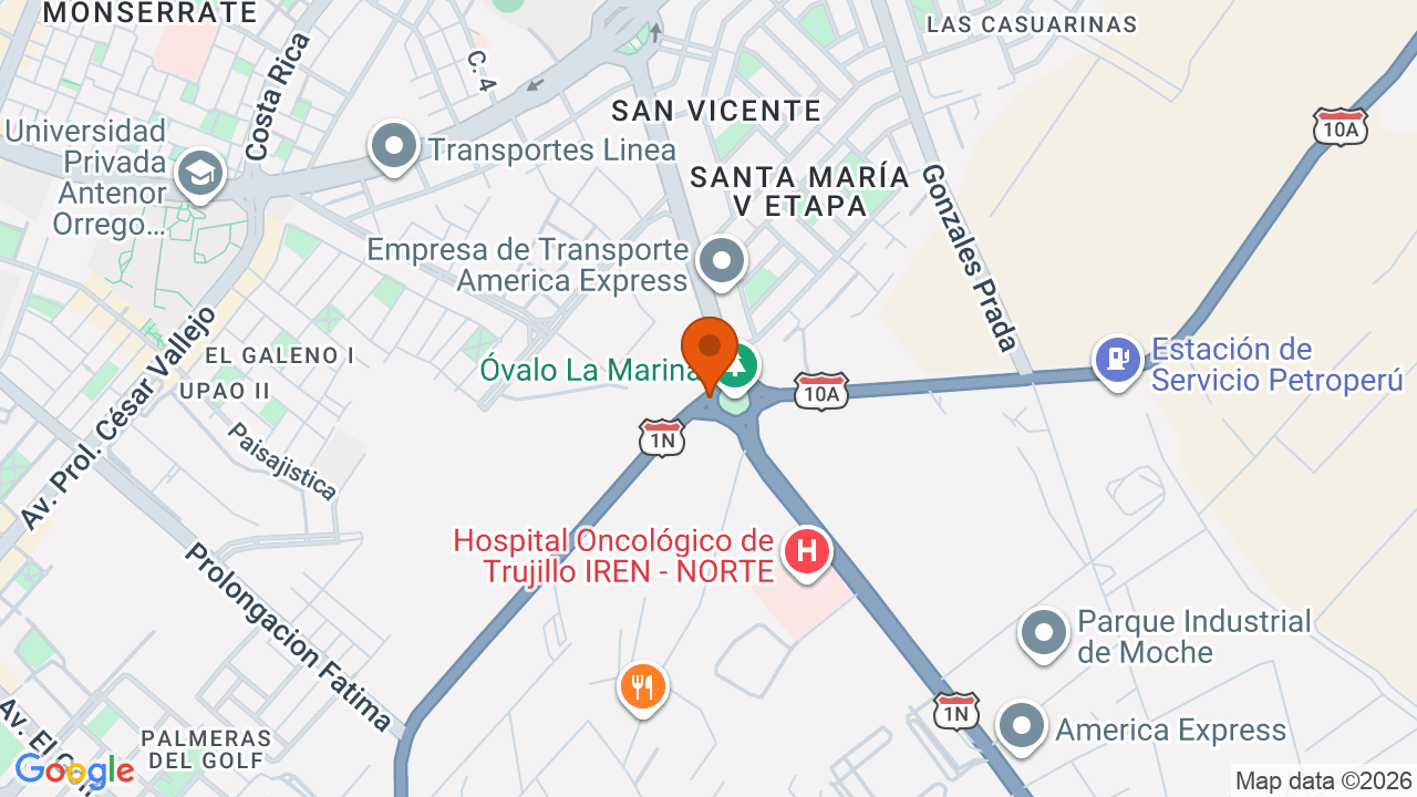 Ubicación aproximada en Trujillo