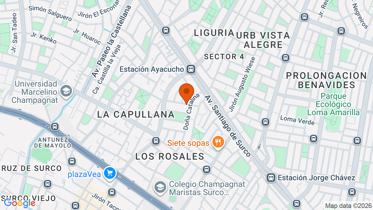 Ubicación aproximada en Santiago de Surco