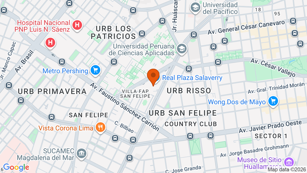 Ubicación aproximada en San Isidro