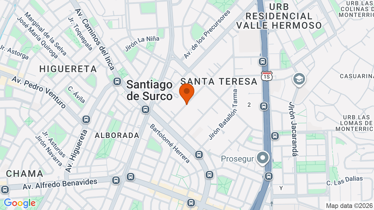 Ubicación aproximada en Santiago de Surco