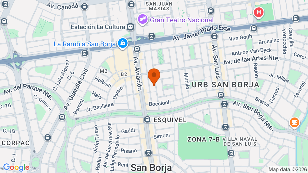 Ubicación aproximada en San Borja