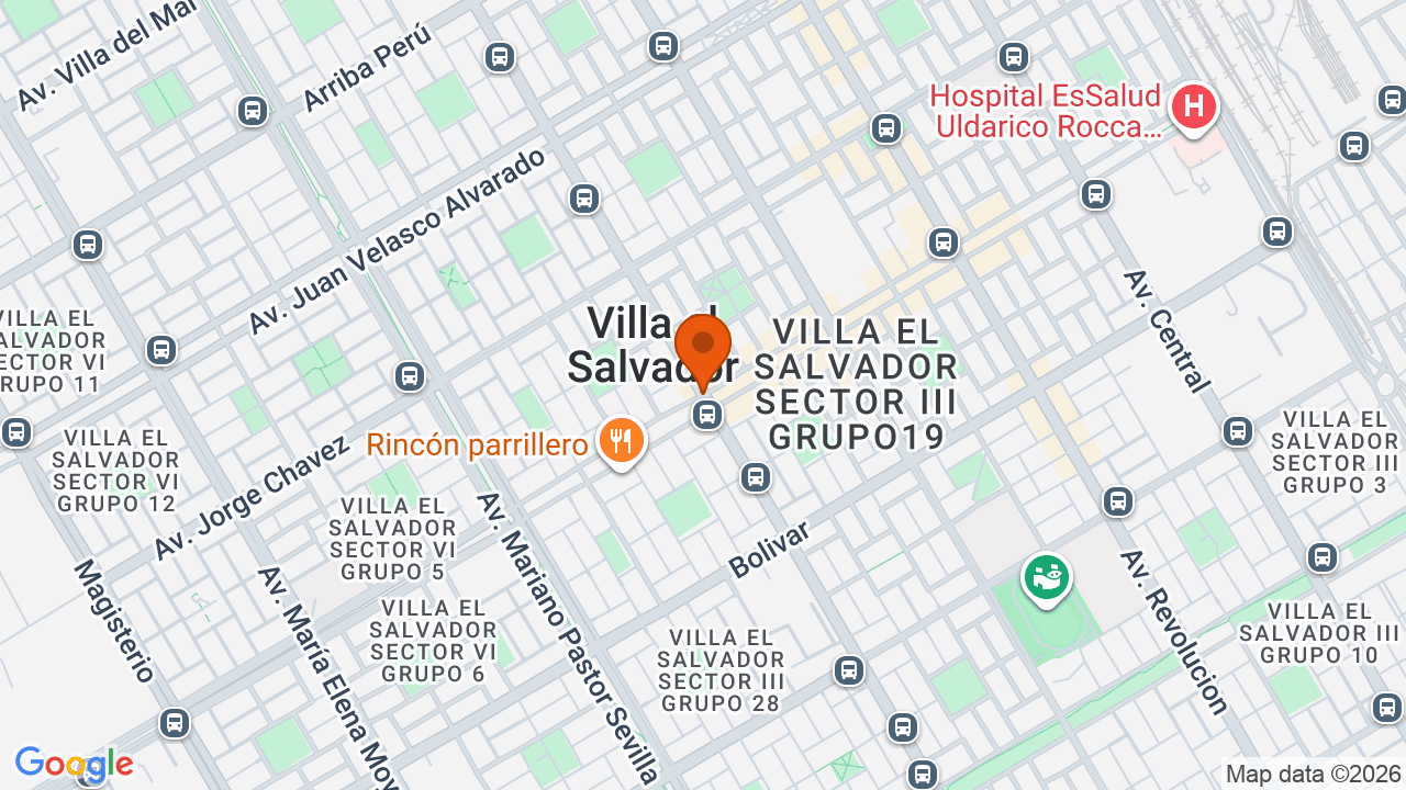 Ubicación aproximada en Villa El Salvador