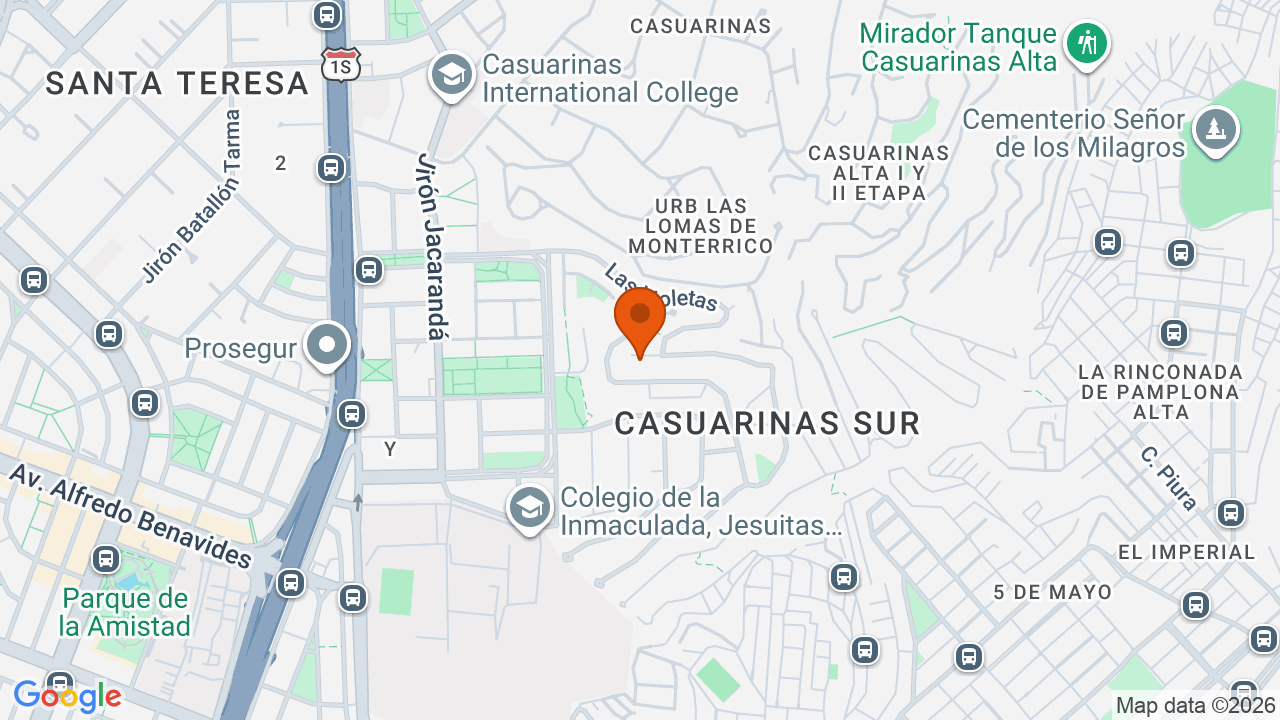 Ubicación aproximada en Santiago de Surco