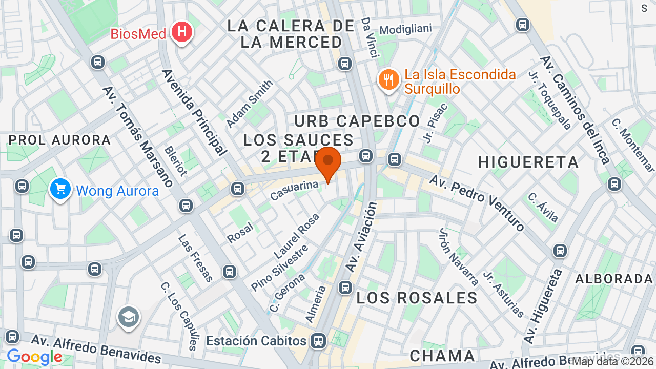 Ubicación aproximada en Surquillo