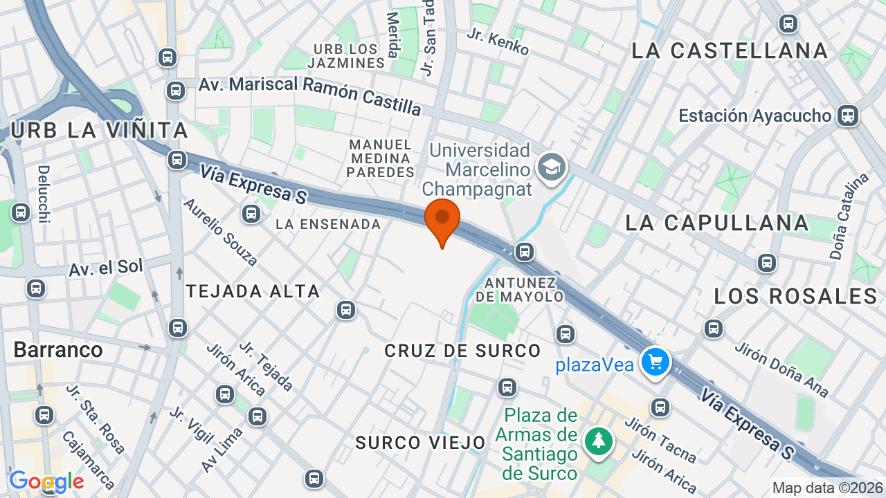 Ubicación aproximada en Santiago de Surco