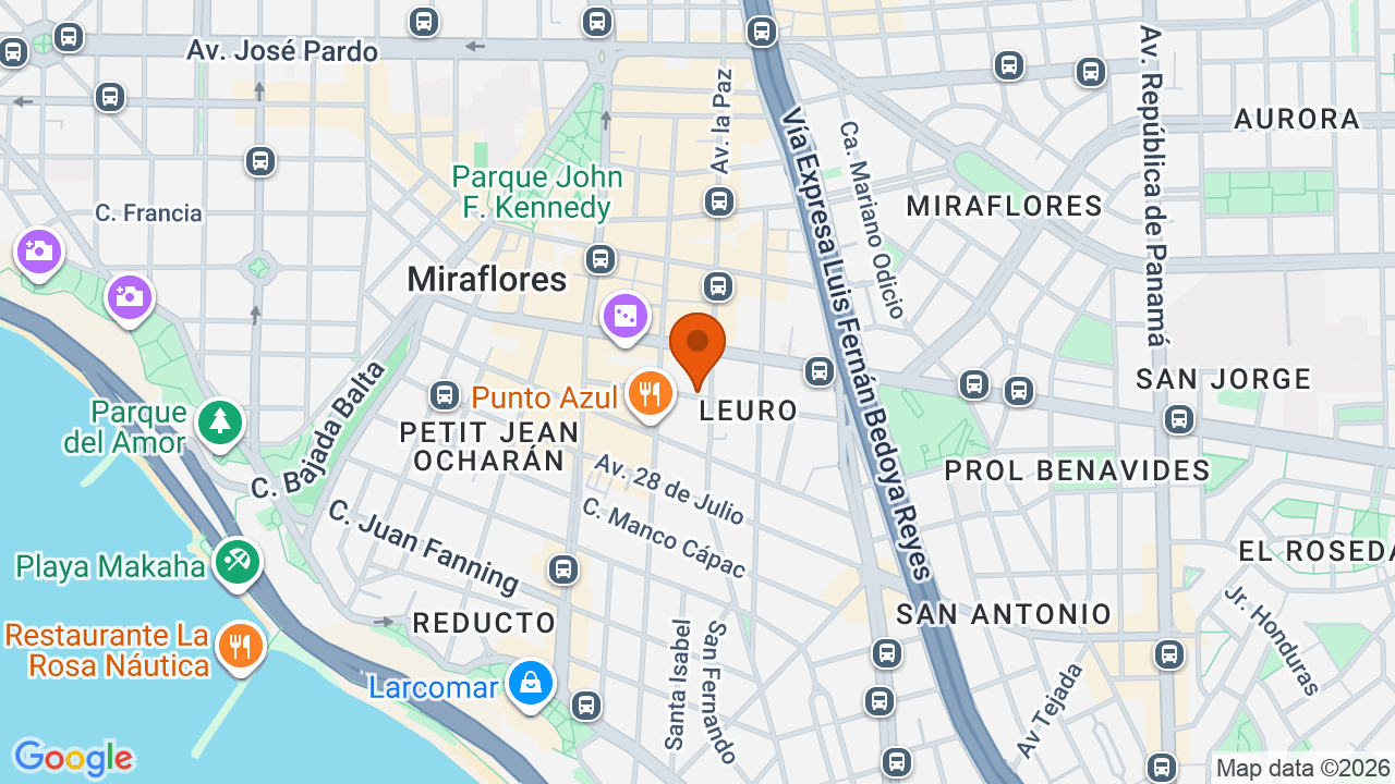 Ubicación aproximada en Miraflores