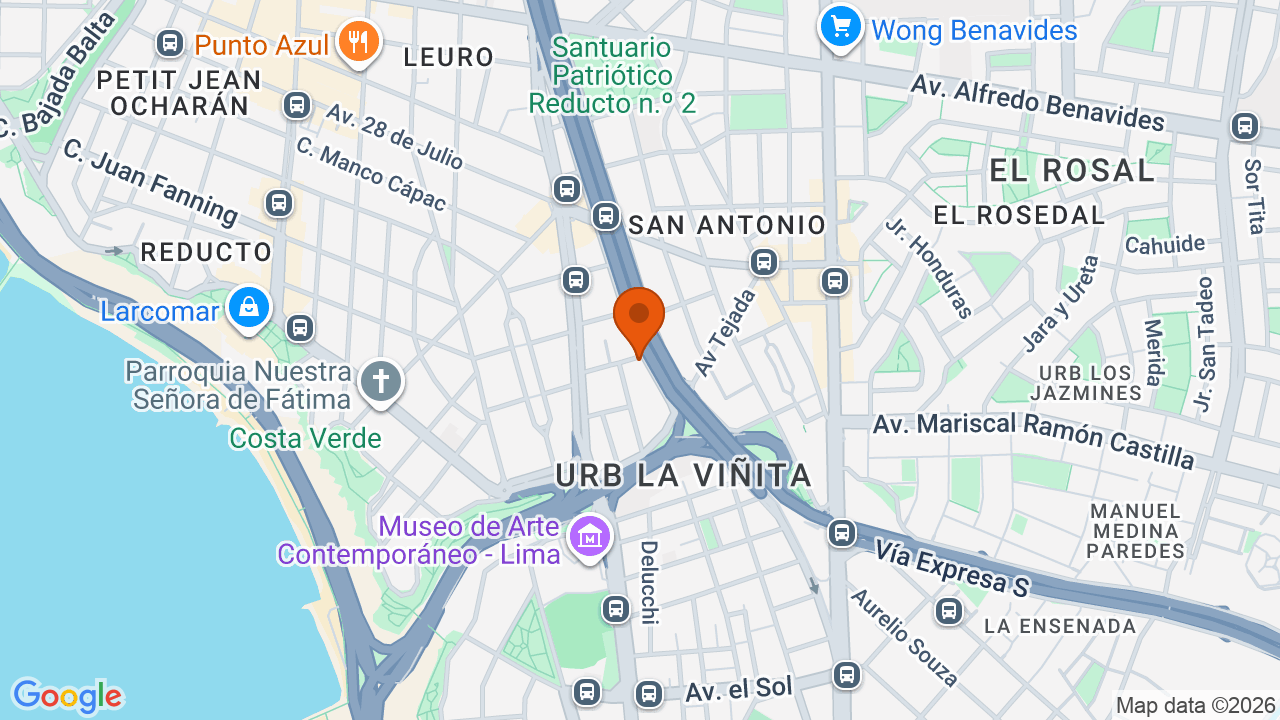 Ubicación aproximada en Miraflores