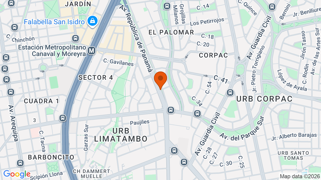 Ubicación aproximada en San Isidro