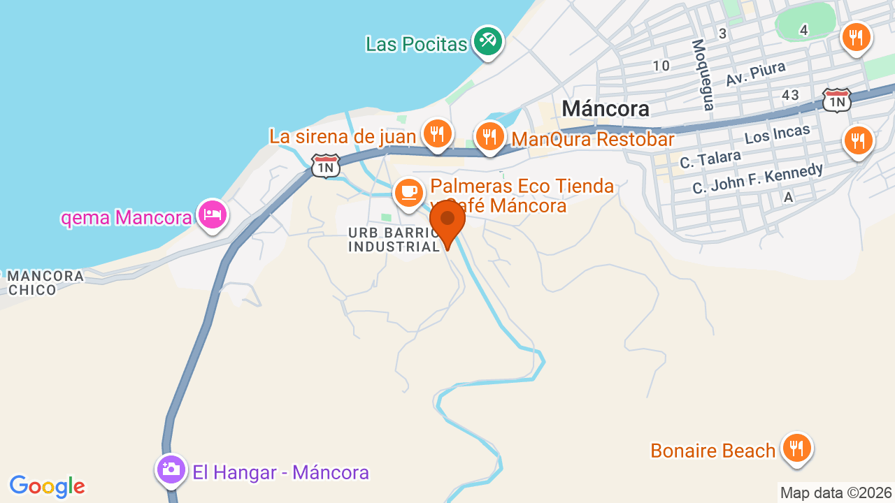 Ubicación aproximada en Mancora