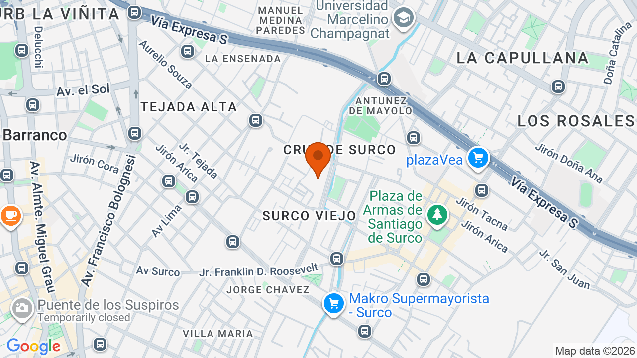 Ubicación aproximada en Santiago de Surco