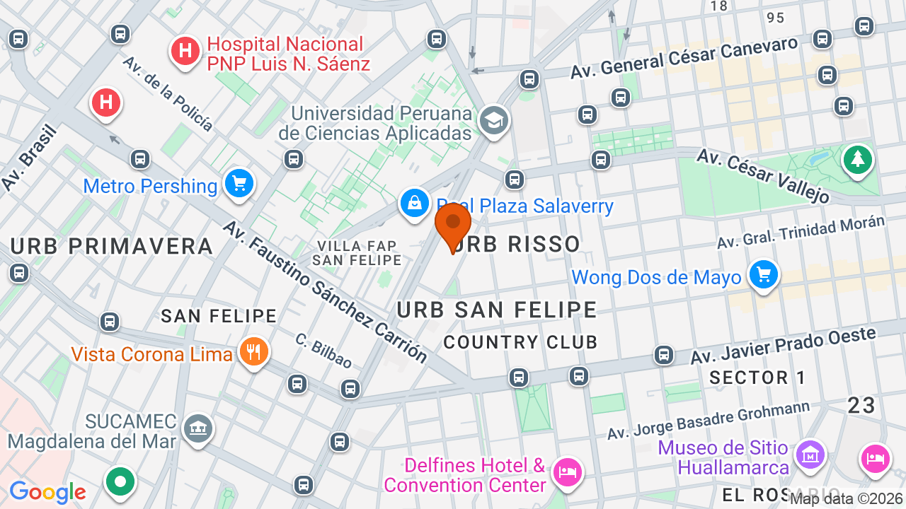 Ubicación aproximada en San Isidro