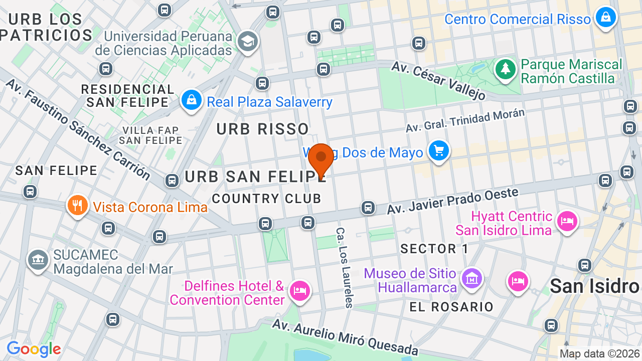 Ubicación aproximada en San Isidro