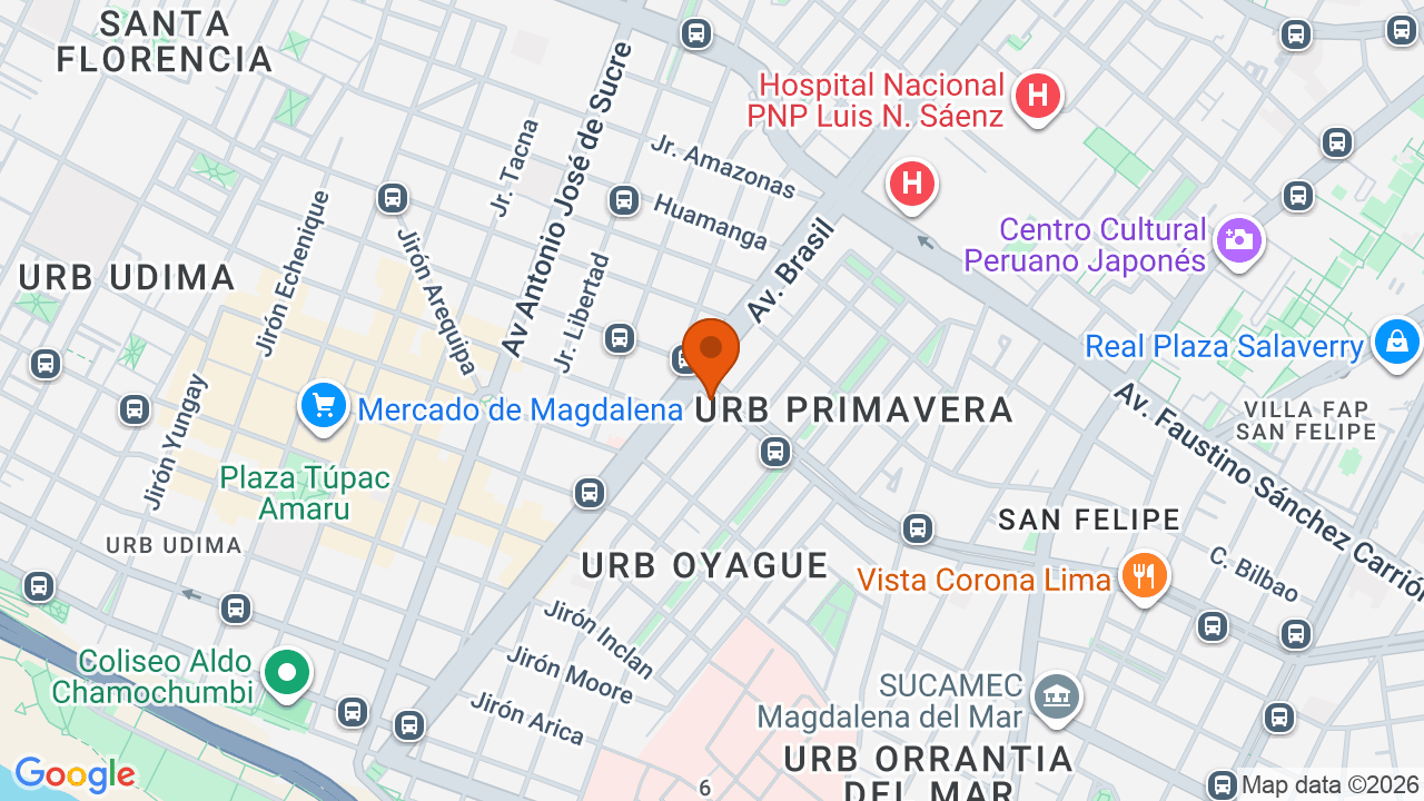 Ubicación aproximada en Magdalena del Mar