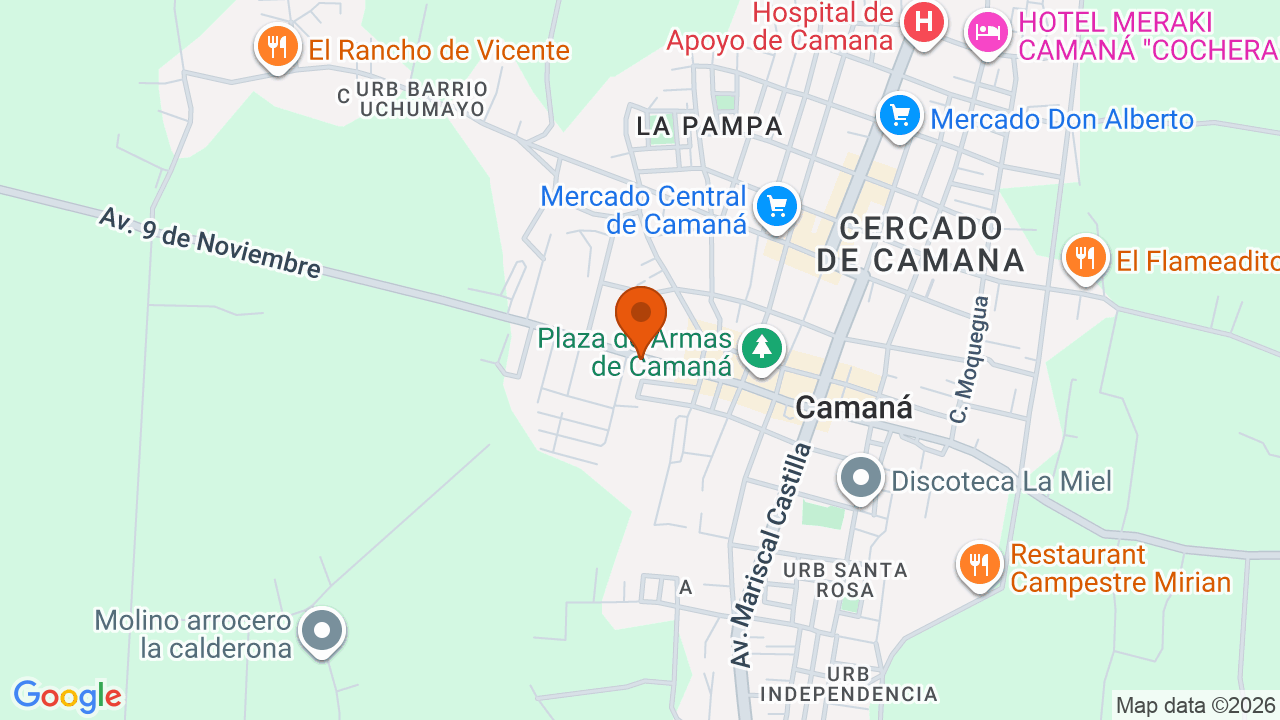 Ubicación aproximada en Camana
