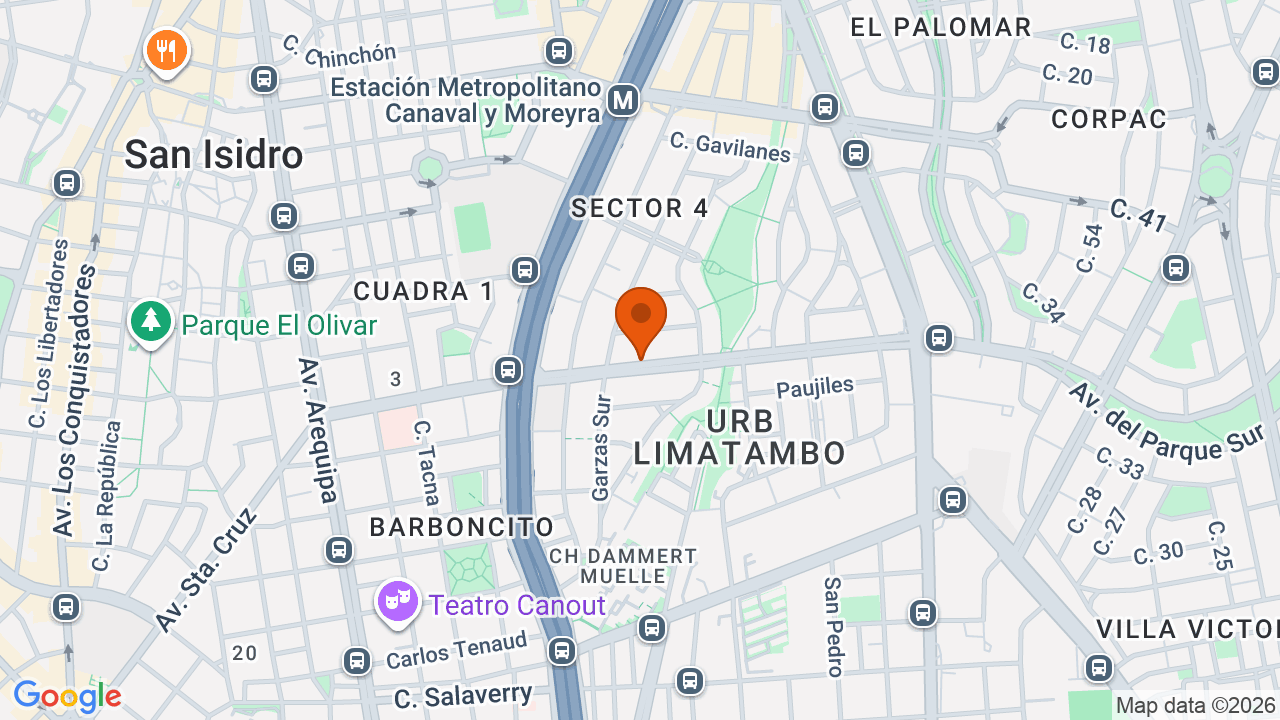 Ubicación aproximada en San Isidro