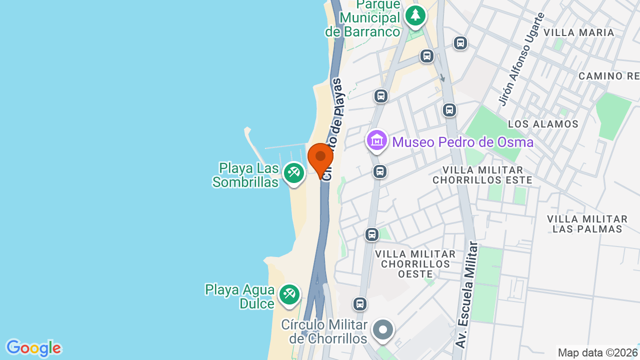 Ubicación aproximada en Chorrillos