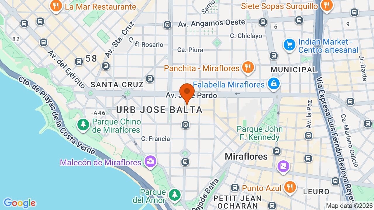 Ubicación aproximada en Miraflores