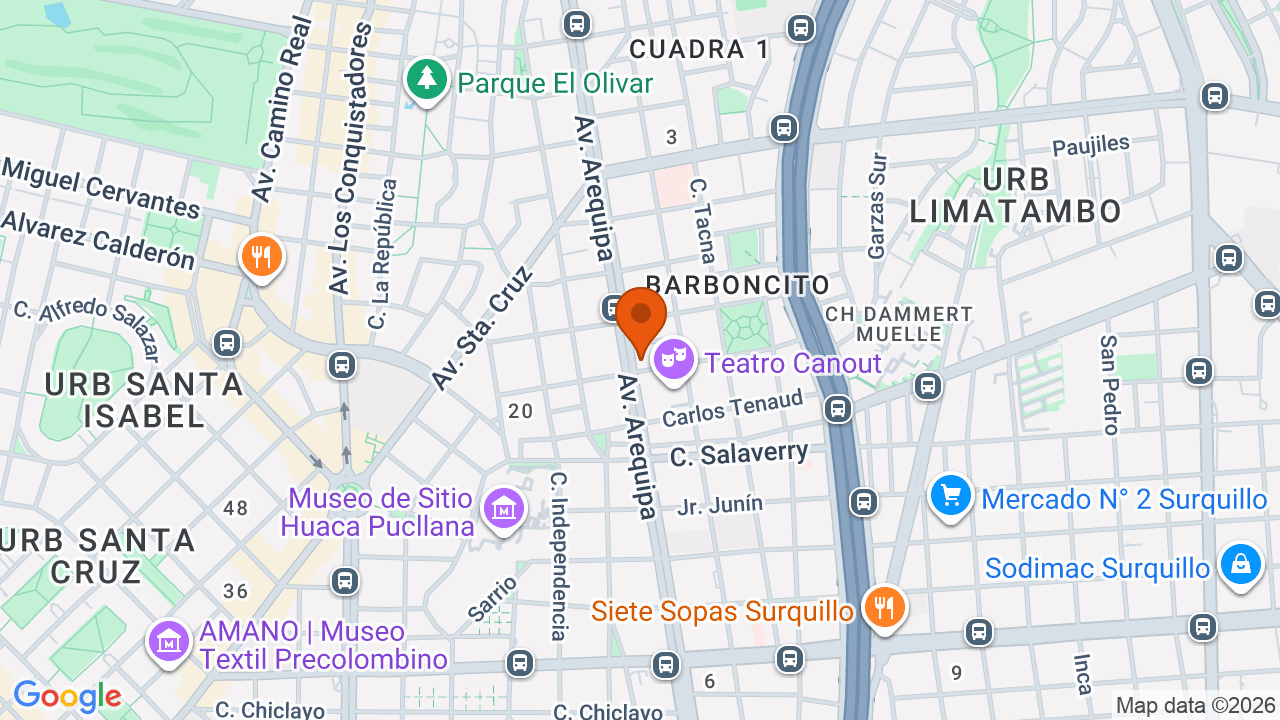 Ubicación aproximada en Miraflores