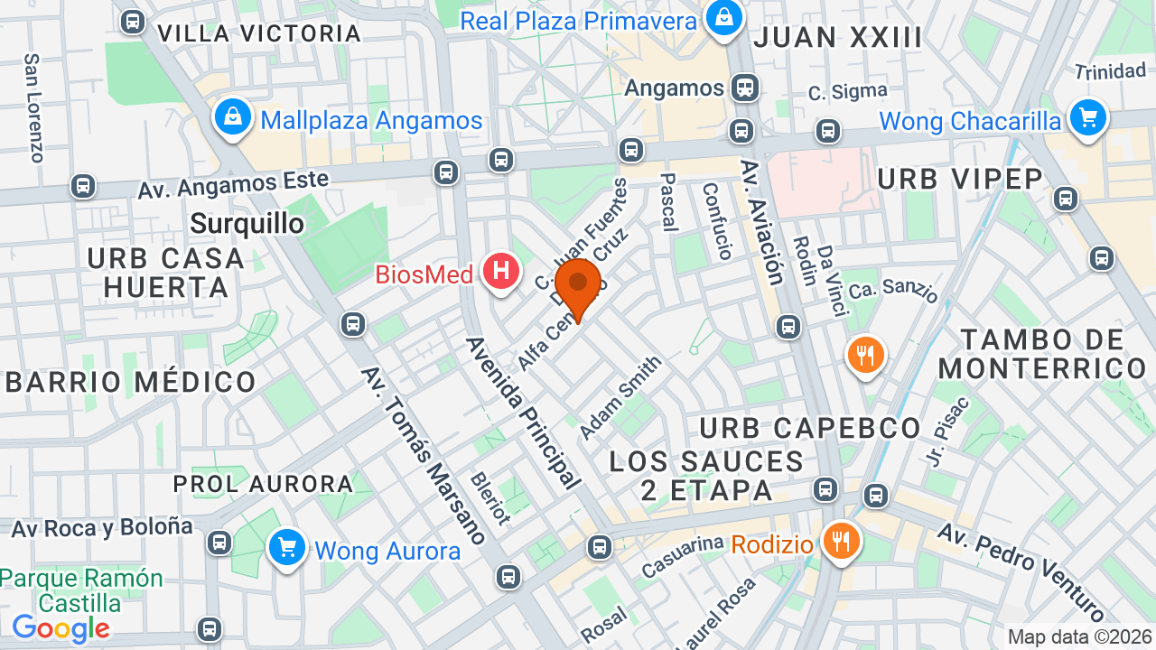 Ubicación aproximada en Surquillo