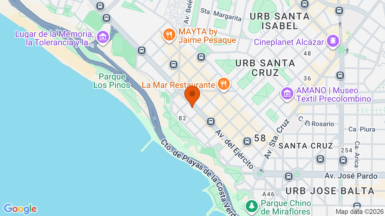 Ubicación aproximada en Miraflores