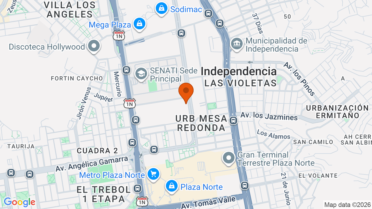 Ubicación aproximada en Independencia