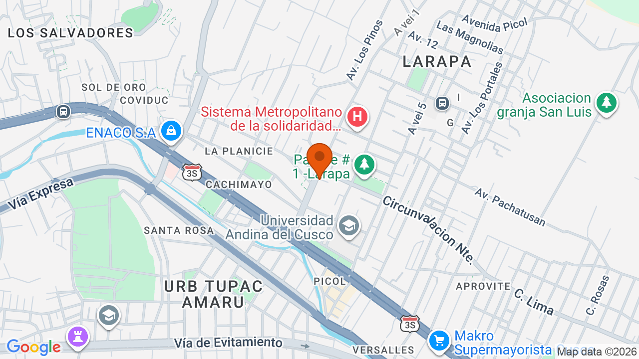 Ubicación aproximada en San Jeronimo