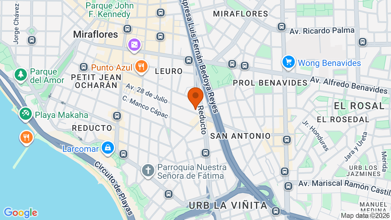 Ubicación aproximada en Miraflores