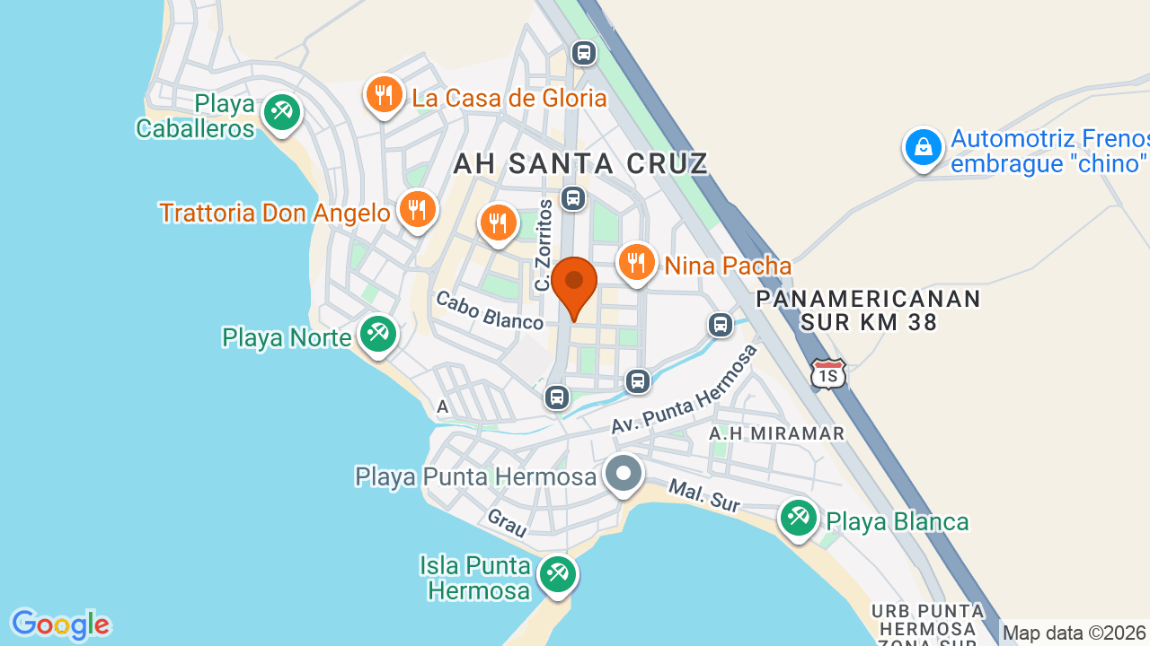 Ubicación aproximada en Punta Hermosa