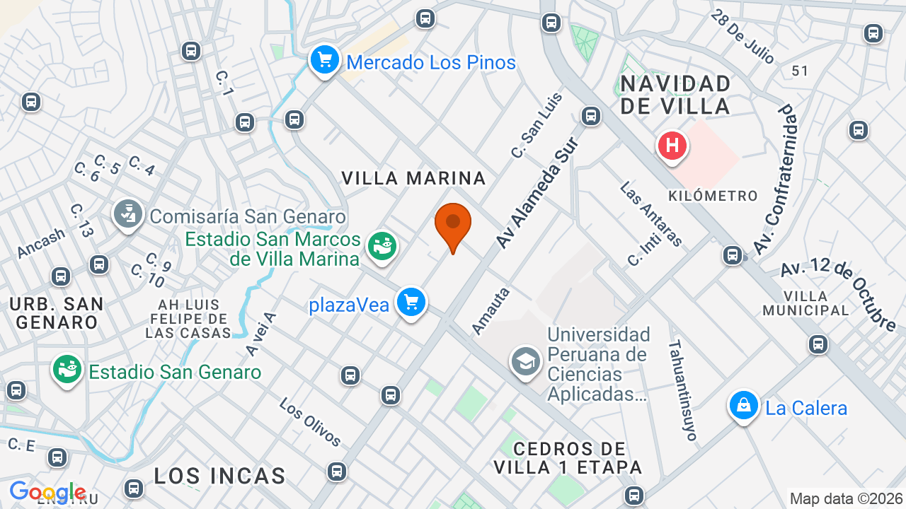 Ubicación aproximada en Chorrillos