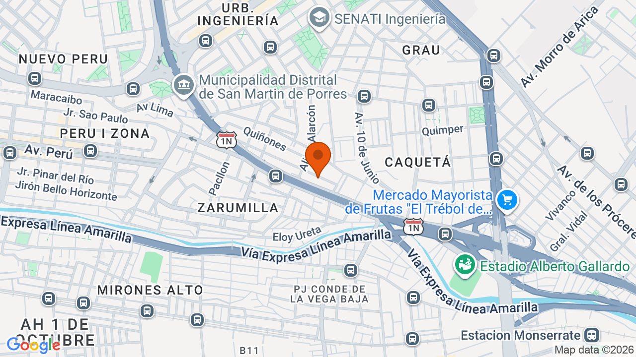 Ubicación aproximada en San Martín de Porres