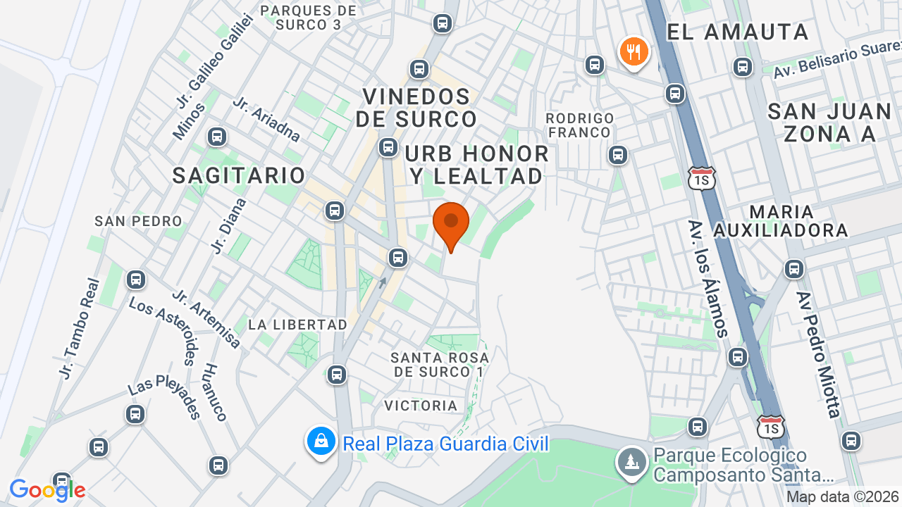 Ubicación aproximada en Santiago de Surco