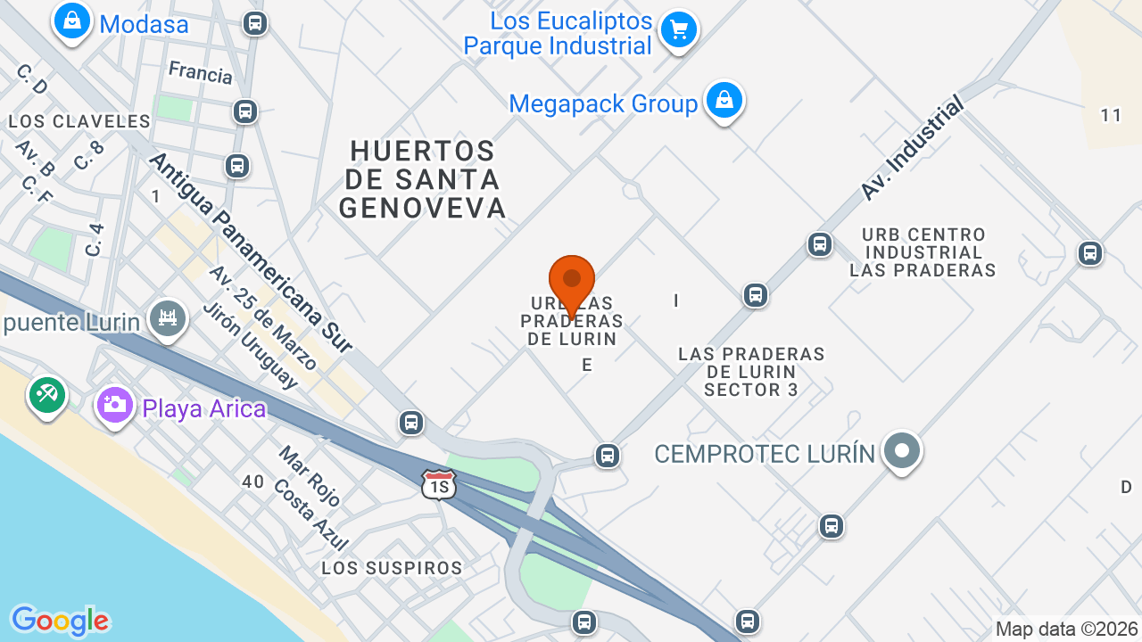 Ubicación aproximada en Lurín
