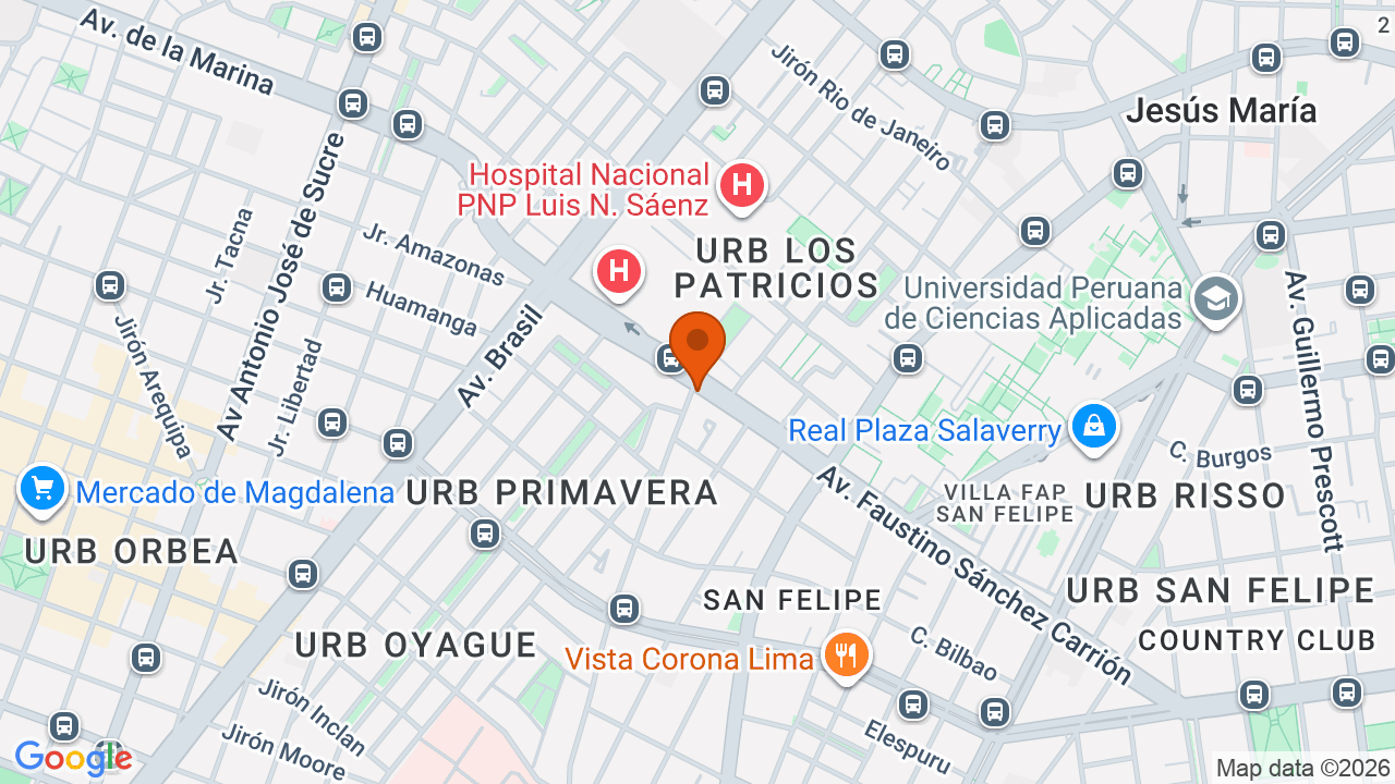Ubicación aproximada en Magdalena del Mar