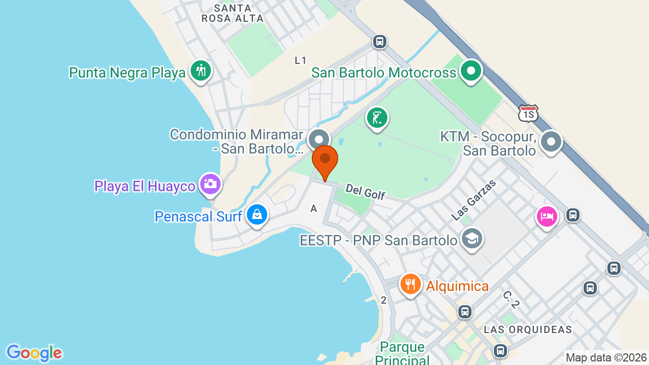 Ubicación aproximada en San Bartolo