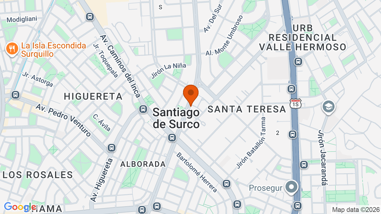 Ubicación aproximada en Santiago de Surco