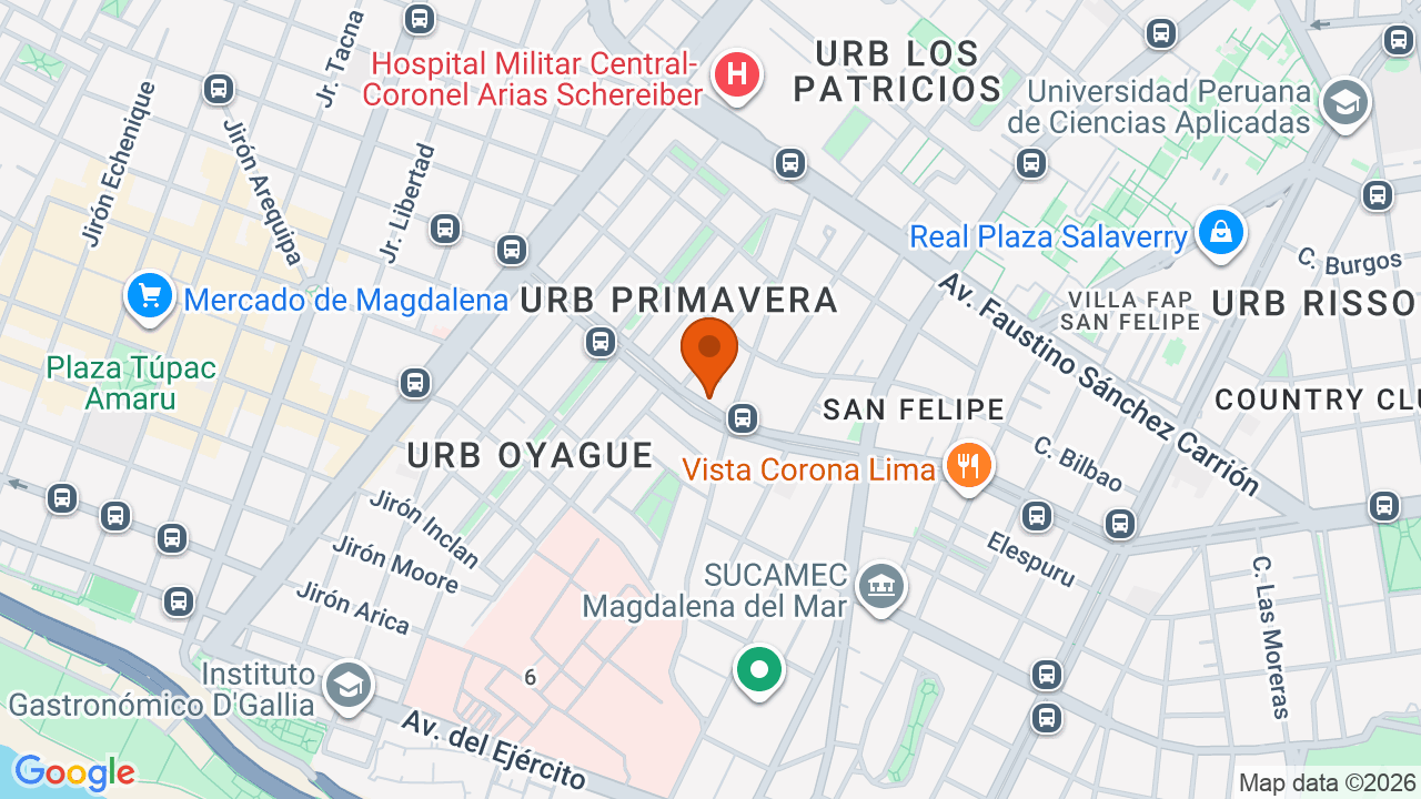 Ubicación aproximada en Magdalena del Mar