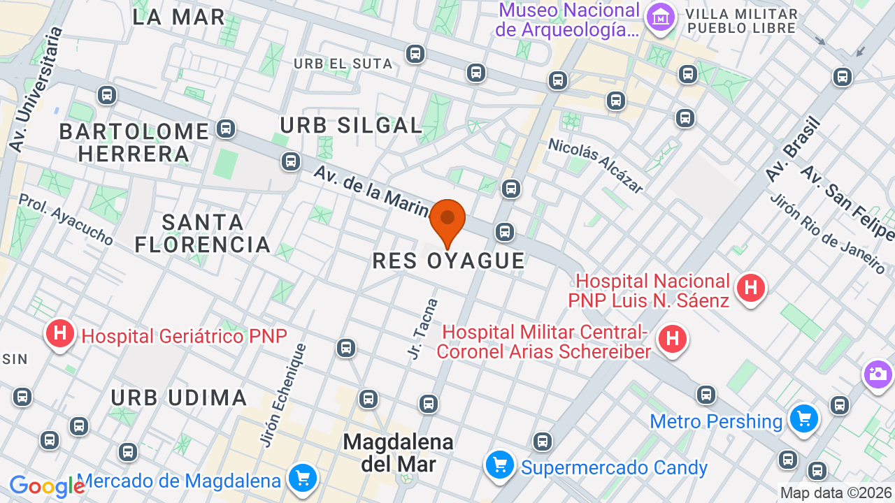 Ubicación aproximada en Pueblo Libre
