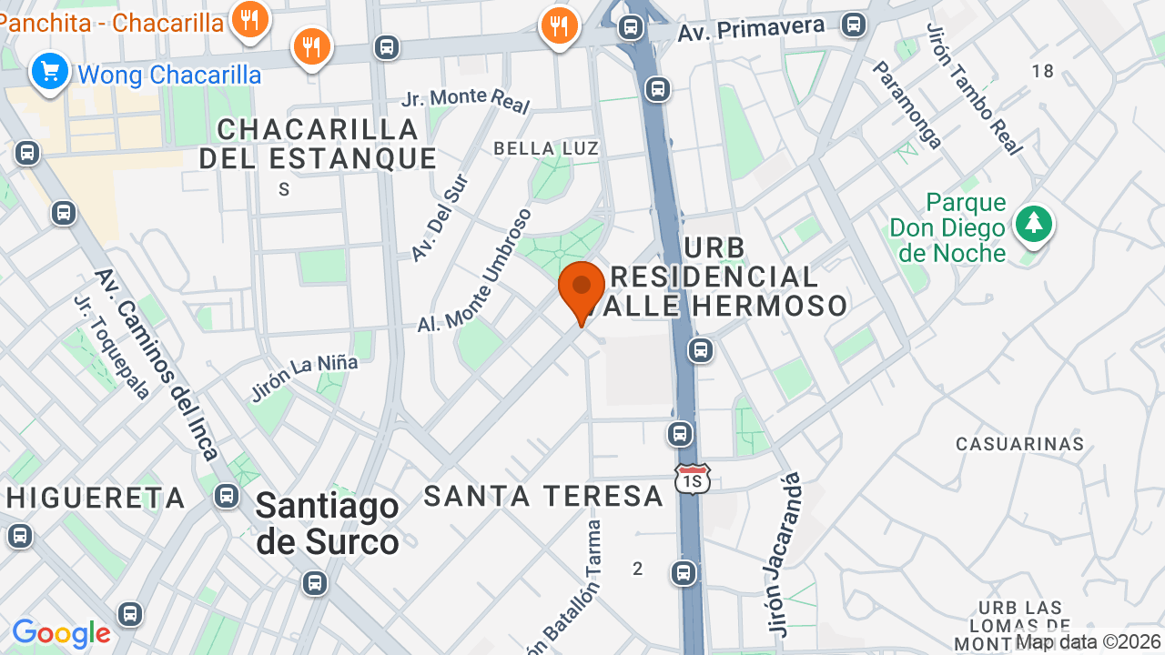 Ubicación aproximada en Santiago de Surco