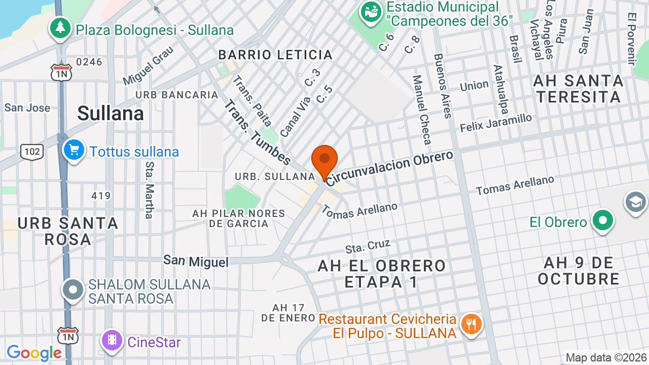 Ubicación aproximada en Sullana