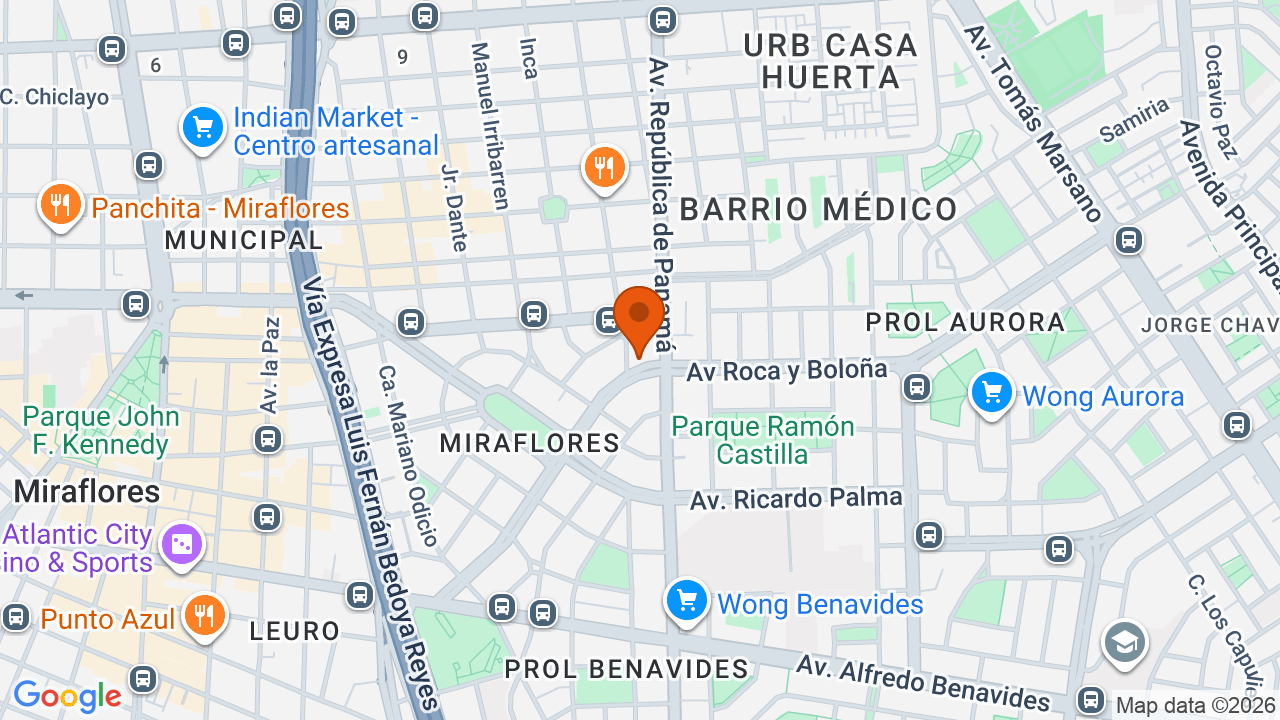 Ubicación aproximada en Miraflores