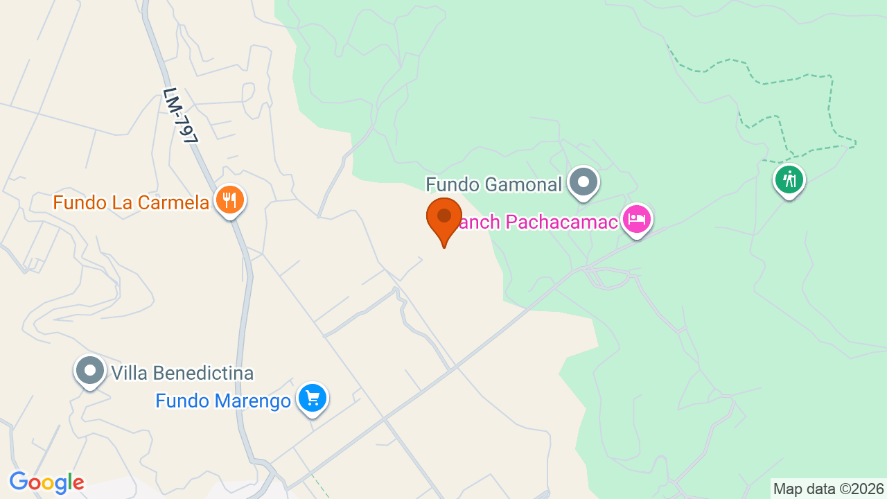 Ubicación aproximada en Pachacámac