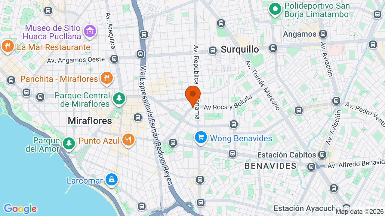 Ubicación aproximada en Miraflores
