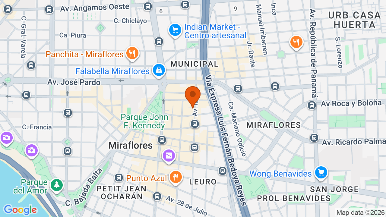 Ubicación aproximada en Miraflores
